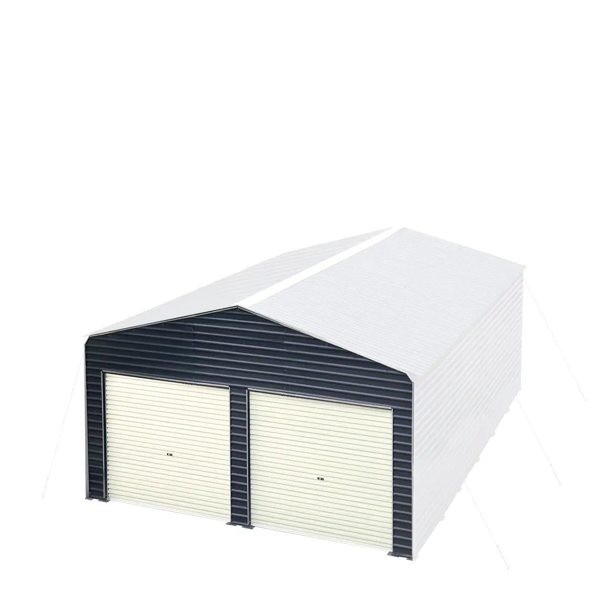 Metal Shed Carport Add-On Package Kit For TMG-MSC2020F And TMG-MSC2030F , Front Wall w/Roll Up Doors & Back Wall, TMG-MSC20-RD12