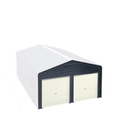 Metal Shed Carport Add-On Package Kit For TMG-MSC2020F And TMG-MSC2030F , Front Wall w/Roll Up Doors & Back Wall, TMG-MSC20-RD12