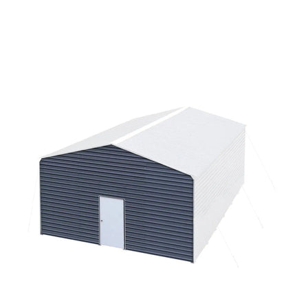 Metal Shed Carport Add-On Package Kit For TMG-MSC2020F And TMG-MSC2030F , Front Wall w/Roll Up Doors & Back Wall, TMG-MSC20-RD12