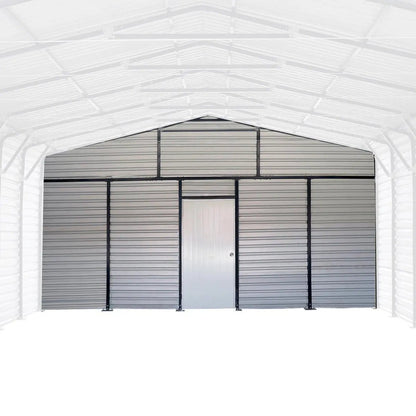Metal Shed Carport Add-On Package Kit For TMG-MSC2020F And TMG-MSC2030F , Front Wall w/Roll Up Doors & Back Wall, TMG-MSC20-RD12
