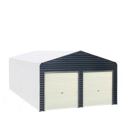 Metal Shed Carport Add-On Package Kit For TMG-MSC2020F And TMG-MSC2030F , Front Wall w/Roll Up Doors & Back Wall, TMG-MSC20-RD12
