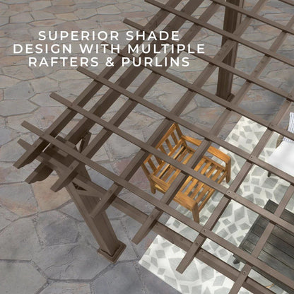 16X12 ASHFORD TRADITIONAL STEEL PERGOLA WITH SAIL SHADE SOFT CANOPY