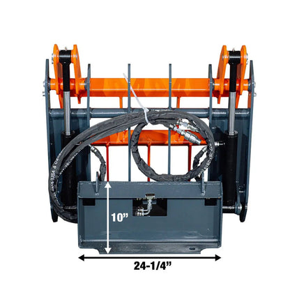 Mini Skid Steer Root Rake Grapple, 35″ Working Width, 2200-lb Capacity, Toro Style Mount Plate, TMG-SRG35