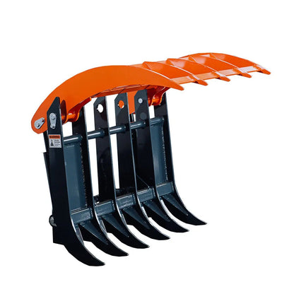 Mini Skid Steer Root Rake Grapple, 35″ Working Width, 2200-lb Capacity, Toro Style Mount Plate, TMG-SRG35