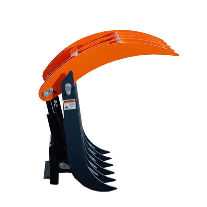 Mini Skid Steer Root Rake Grapple, 35″ Working Width, 2200-lb Capacity, Toro Style Mount Plate, TMG-SRG35
