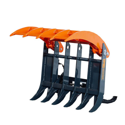 Mini Skid Steer Root Rake Grapple, 35″ Working Width, 2200-lb Capacity, Toro Style Mount Plate, TMG-SRG35