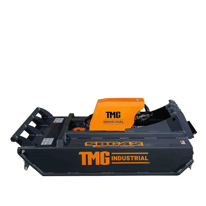 Mini Skid Steer Rotary Brush Cutter, 42″ Cut Width, 2-½” Capacity, Hydraulic Motor, Toro Style Mount Plate,TMG-SBC42