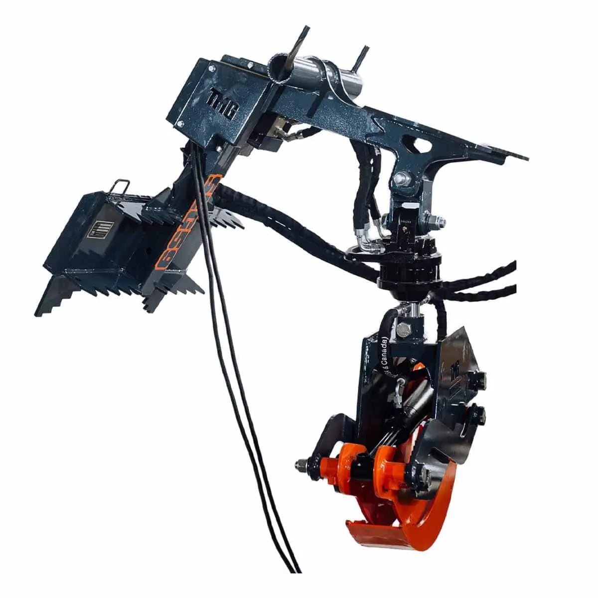 Mini Skid Steer Rotating Grapple, Toro Style Mount, 59″ Grapple Opening, 1500 LB Lifting Capacity, 1.5-Ton Power Rotation, TMG-SLG59