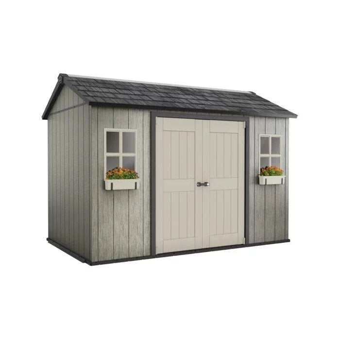 Oakland 11 ft. W x 7.5 ft. D Plastic Storage Shed