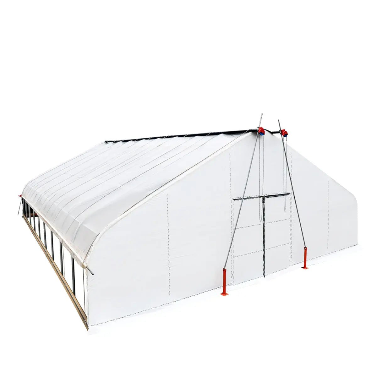Pro Series 30’ x 40’ Light Deprivation Two Layer Cover Greenhouse Grow Tent, 6-mil Blackout Tarp and Clear Film, Cold Frame, Hand Crank Roll-Up Sides, Peak Ceiling Roof, TMG-GHD3040