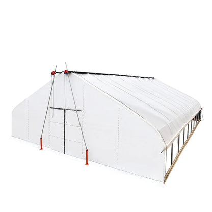 Pro Series 30’ x 40’ Light Deprivation Two Layer Cover Greenhouse Grow Tent, 6-mil Blackout Tarp and Clear Film, Cold Frame, Hand Crank Roll-Up Sides, Peak Ceiling Roof, TMG-GHD3040