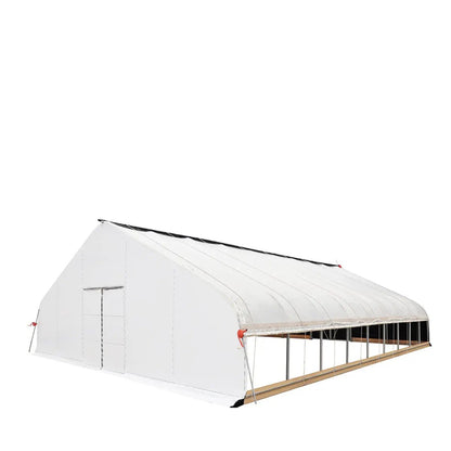 Pro Series 30’ x 40’ Light Deprivation Two Layer Cover Greenhouse Grow Tent, 6-mil Blackout Tarp and Clear Film, Cold Frame, Hand Crank Roll-Up Sides, Peak Ceiling Roof, TMG-GHD3040