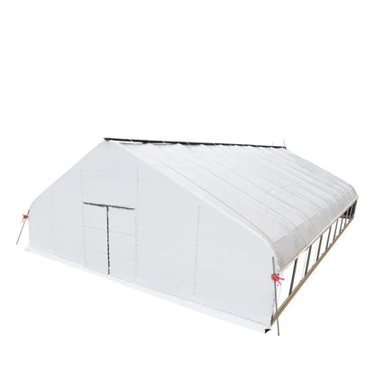 Pro Series 30’ x 40’ Light Deprivation Two Layer Cover Greenhouse Grow Tent, 6-mil Blackout Tarp and Clear Film, Cold Frame, Hand Crank Roll-Up Sides, Peak Ceiling Roof, TMG-GHD3040