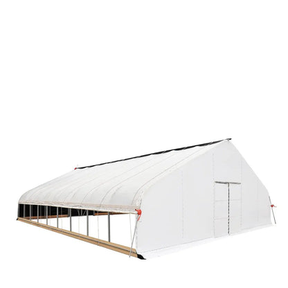Pro Series 30’ x 40’ Light Deprivation Two Layer Cover Greenhouse Grow Tent, 6-mil Blackout Tarp and Clear Film, Cold Frame, Hand Crank Roll-Up Sides, Peak Ceiling Roof, TMG-GHD3040
