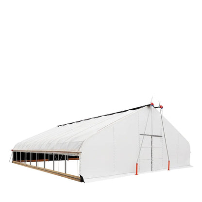 Pro Series 30’ x 40’ Light Deprivation Two Layer Cover Greenhouse Grow Tent, 6-mil Blackout Tarp and Clear Film, Cold Frame, Hand Crank Roll-Up Sides, Peak Ceiling Roof, TMG-GHD3040