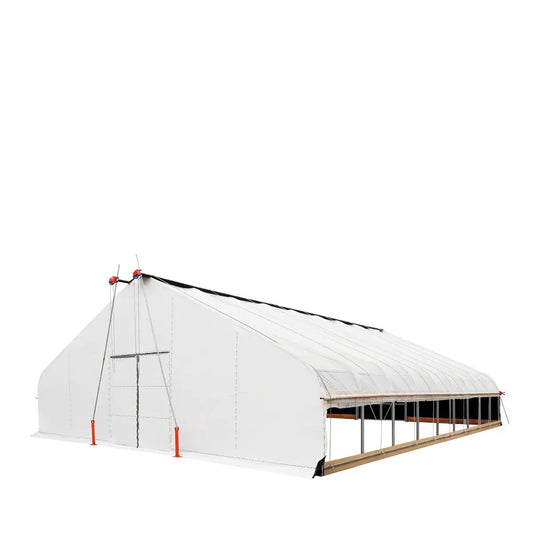 Pro Series 30’ x 40’ Light Deprivation Two Layer Cover Greenhouse Grow Tent, 6-mil Blackout Tarp and Clear Film, Cold Frame, Hand Crank Roll-Up Sides, Peak Ceiling Roof, TMG-GHD3040