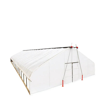 Pro Series 30’ x 60’ Light Deprivation Two Layer Cover Greenhouse Grow Tent, 6-mil Blackout Tarp and Clear Film, Cold Frame, Hand Crank Roll-Up Sides, Peak Ceiling Roof, TMG-GHD3060