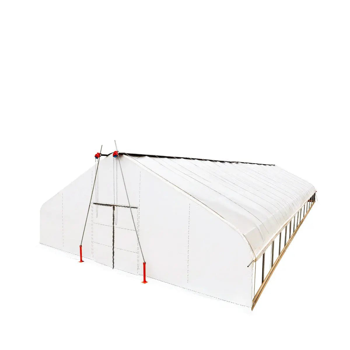Pro Series 30’ x 60’ Light Deprivation Two Layer Cover Greenhouse Grow Tent, 6-mil Blackout Tarp and Clear Film, Cold Frame, Hand Crank Roll-Up Sides, Peak Ceiling Roof, TMG-GHD3060