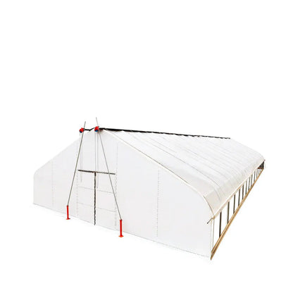 Pro Series 30’ x 60’ Light Deprivation Two Layer Cover Greenhouse Grow Tent, 6-mil Blackout Tarp and Clear Film, Cold Frame, Hand Crank Roll-Up Sides, Peak Ceiling Roof, TMG-GHD3060