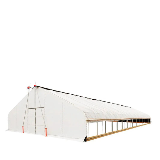 Pro Series 30’ x 60’ Light Deprivation Two Layer Cover Greenhouse Grow Tent, 6-mil Blackout Tarp and Clear Film, Cold Frame, Hand Crank Roll-Up Sides, Peak Ceiling Roof, TMG-GHD3060