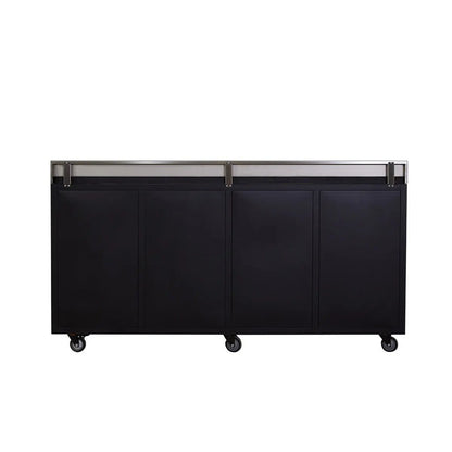 Pro Series 7-Ft 24-Drawer Workbench with Stainless Steel Top, Ball Bearing Double Slides & Casters, TMG-WB724