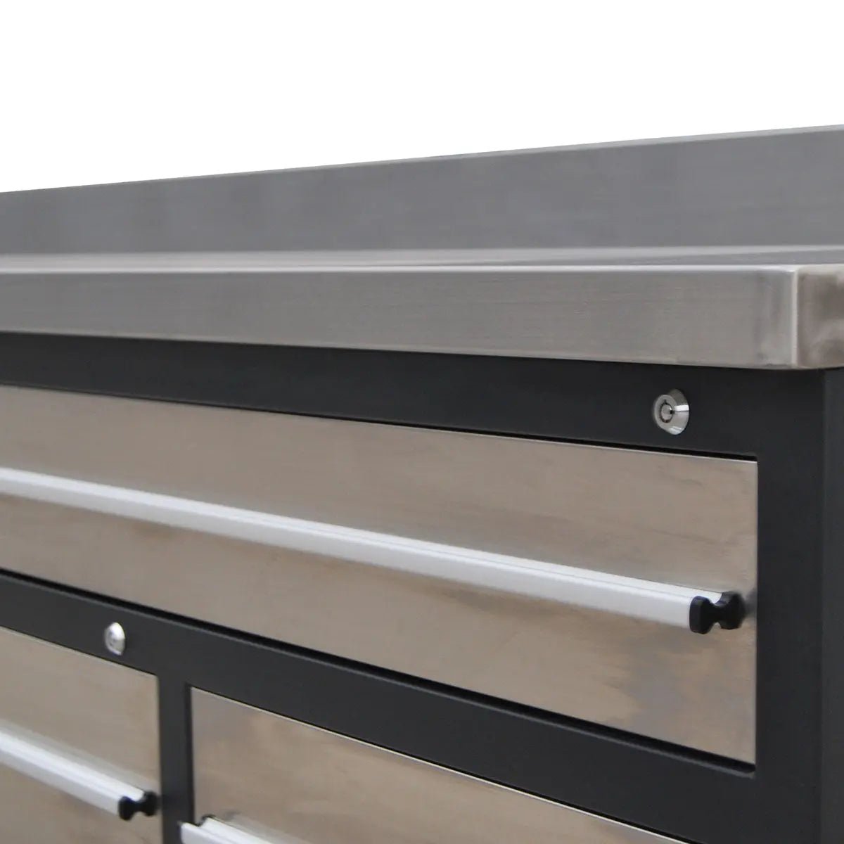 Pro Series 9′ 20 Drawer Stainless Steel Workbench, Ball Bearing Double Slides & Casters TMG-WB921S (Previously WB21DS)