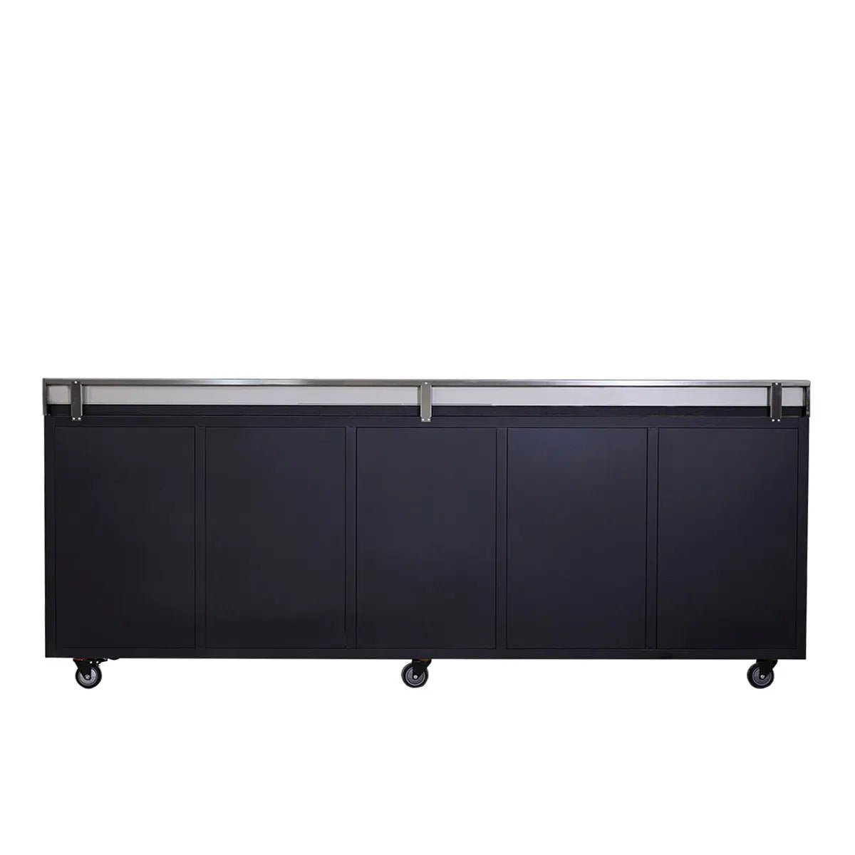 Pro Series 9-Ft 30-Drawer Workbench with Stainless Steel Top, Ball Bearing Double Slides & Casters, TMG-WB930