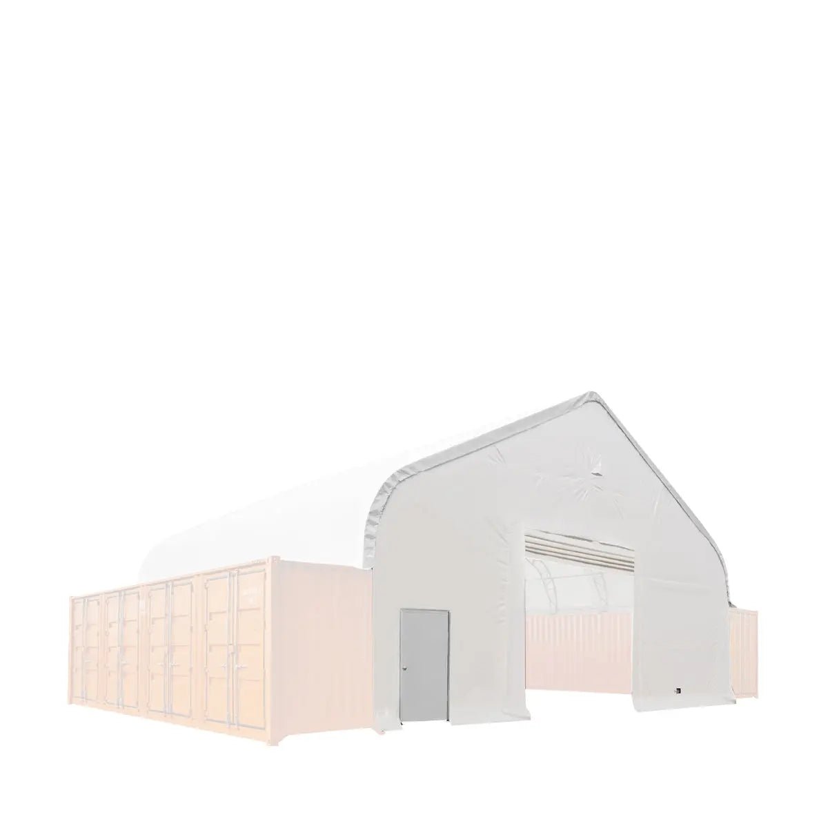 Pro Series Front Wall Kit for Dual Truss Container Shelter TMG-DT5040CF, Steel Man Door and Roll-up Door, TMG-DT50CD