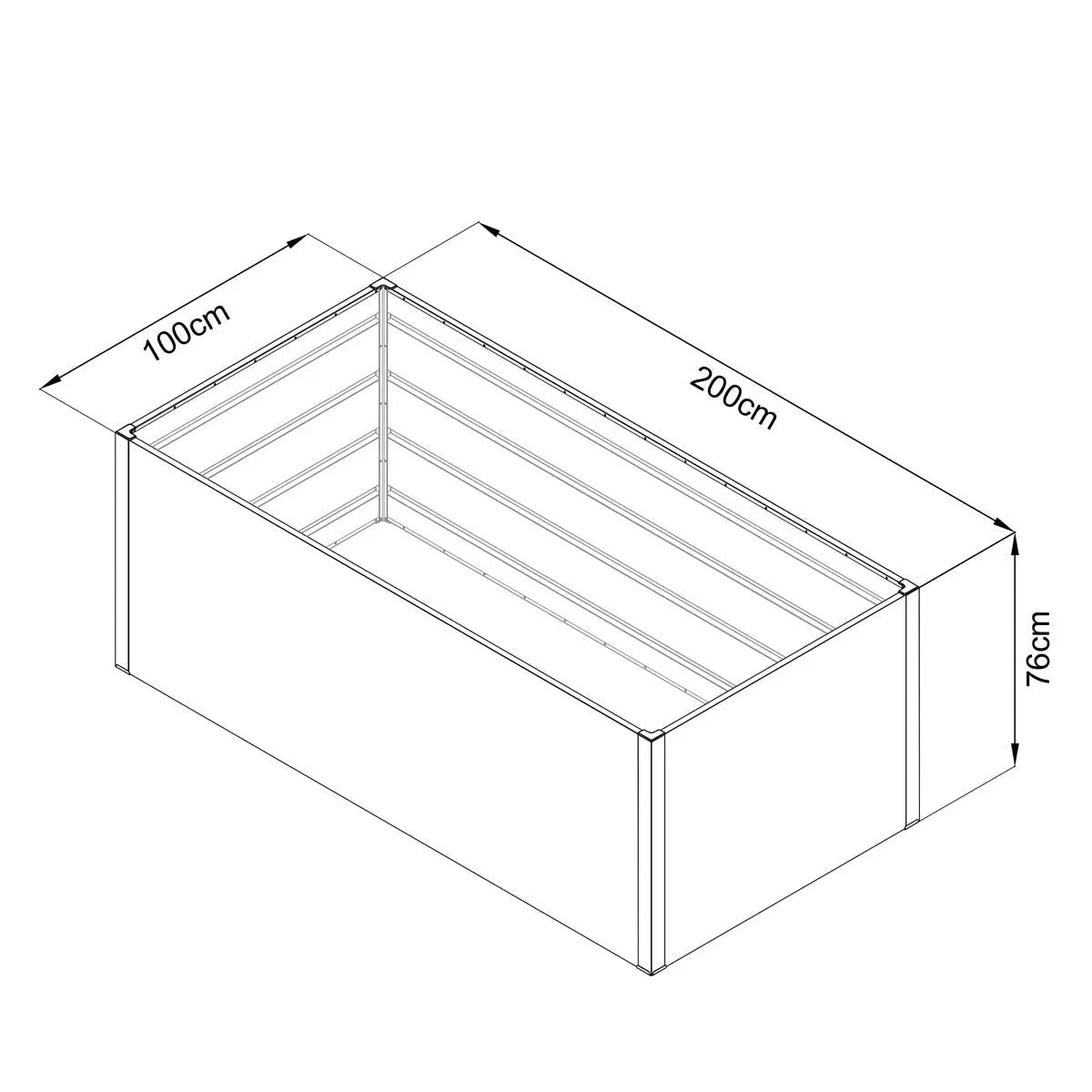 Rectangular Metal Raised Garden Bed, 79″ Bed Planting, Garden Planter, Galvanized & Powder Coated, TMG-MGB79