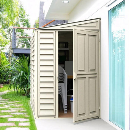 SideMate 4 ft. W x 8 ft. D Plastic Lean-To Storage Shed Installation Included