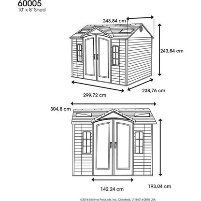 Side 10 ft. W x 8 ft. D Plastic Storage Shed