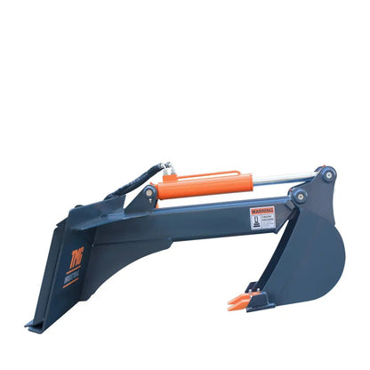 Skid Steer Backhoe Attachment, 12″ Bucket Included, 30-60 HP Carriers, 59″ Digging Depth, TMG-SBH45