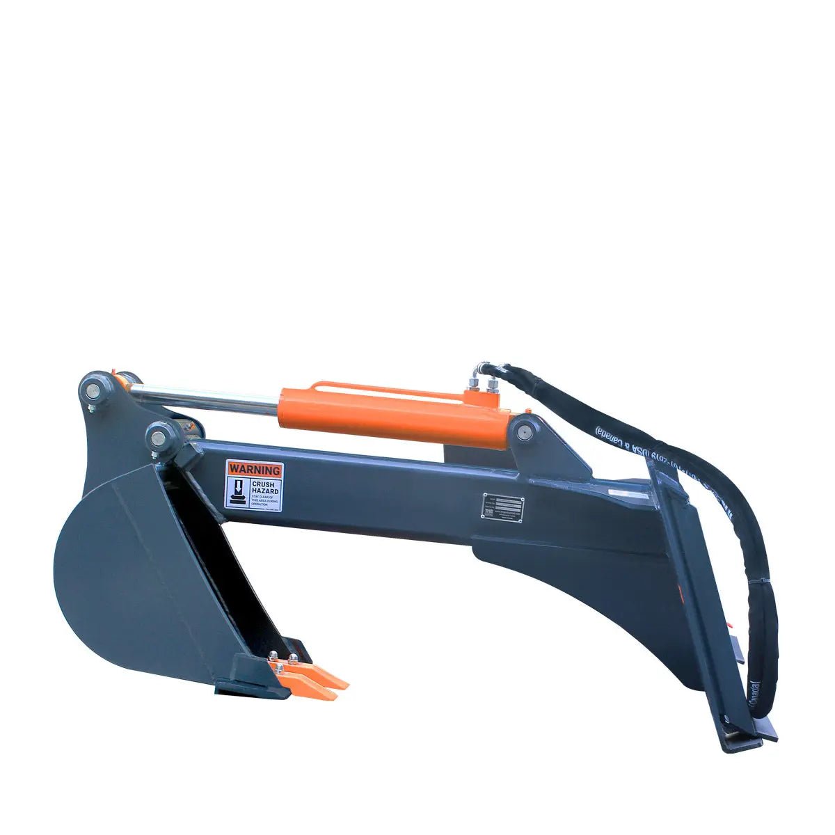 Skid Steer Backhoe Attachment, 12″ Bucket Included, 30-60 HP Carriers, 59″ Digging Depth, TMG-SBH45