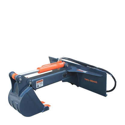 Skid Steer Backhoe Attachment, 12″ Bucket Included, 30-60 HP Carriers, 59″ Digging Depth, TMG-SBH45