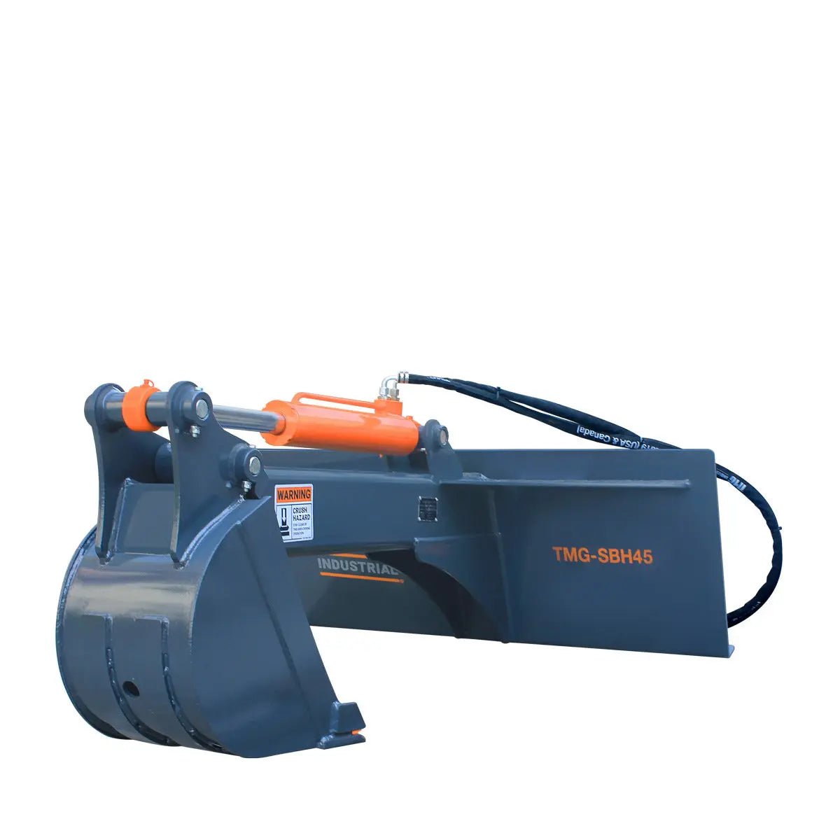 Skid Steer Backhoe Attachment, 12″ Bucket Included, 30-60 HP Carriers, 59″ Digging Depth, TMG-SBH45