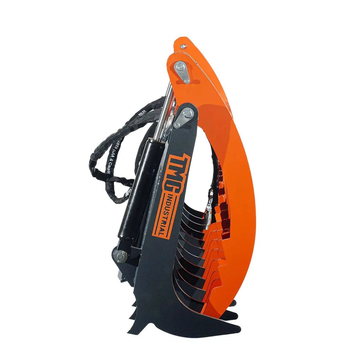 Skid Steer Skeleton Root Rake Grapple, 2600 LB Grapple Capacity, Twin Cylinders, 7″ Tine Spacing, TMG-SRR72