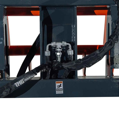 Skid Steer Skeleton Root Rake Grapple, 2600 LB Grapple Capacity, Twin Cylinders, 7″ Tine Spacing, TMG-SRR72