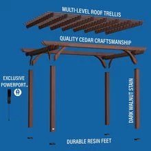 SOMERVILLE 14X10 PERGOLA – WALNUT STAIN
