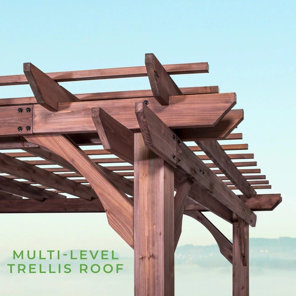 SOMERVILLE 14X10 PERGOLA – WALNUT STAIN