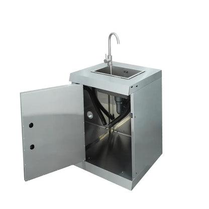 Stainless Steel Outdoor Kitchen, 6 Main Burners, Rear Burner, Side Burner, Integrated Sink & Refrigerator, CSA/CE Certified, TMG-LKS08