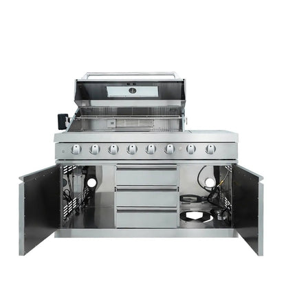 Stainless Steel Outdoor Kitchen, 6 Main Burners, Rear Burner, Side Burner, Integrated Sink & Refrigerator, CSA/CE Certified, TMG-LKS08