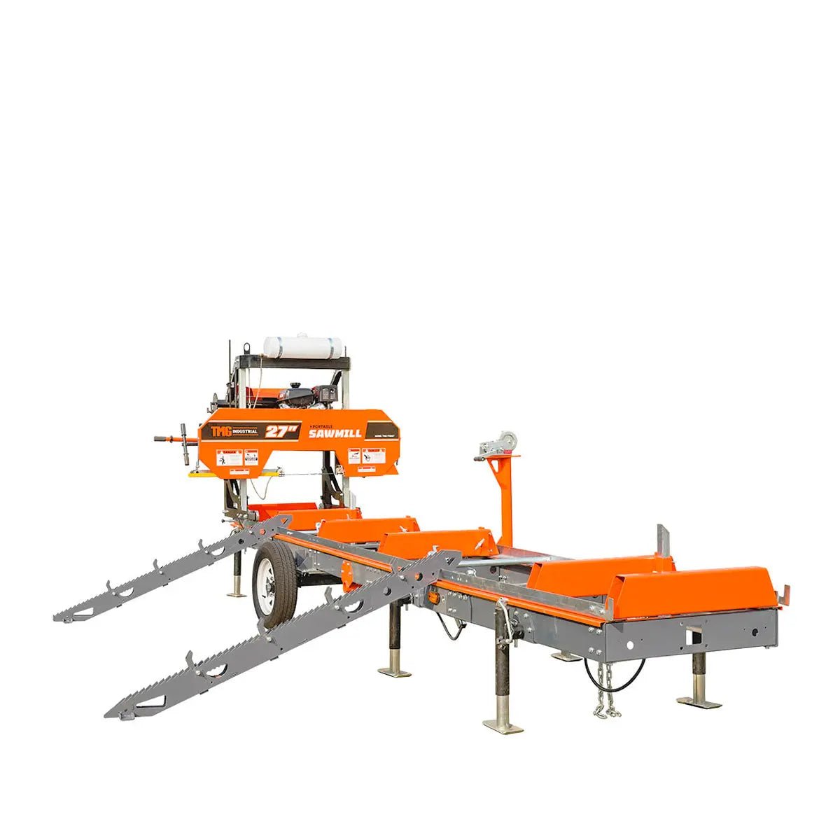 Sub-Frame Extension for Sawmill Trailer PSM27, 4400-lb Capacity, Anti-Tipping Rail Guard, TMG-PSM27-Sframe-4EX