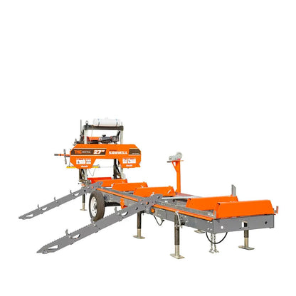 Sub-Frame Extension for Sawmill Trailer PSM27, 4400-lb Capacity, Anti-Tipping Rail Guard, TMG-PSM27-Sframe-4EX