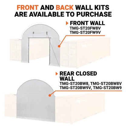 20′ x 20′ PE Fabric Container Shelter, Fire Retardant, Water Resistant, UV Protected, TMG-ST2021CE(Previously ST2020C)