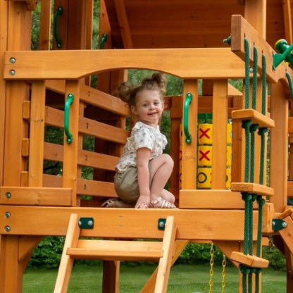 Treasure Trove II Swing Set /Tongue and Groove Wood Roof