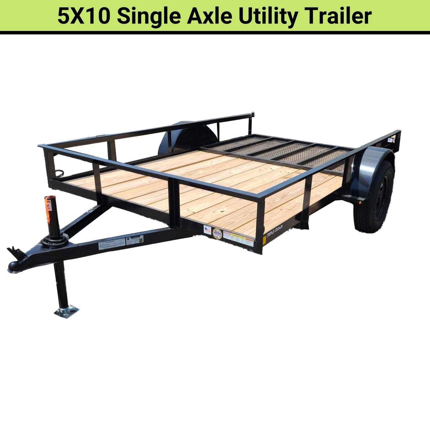 Triple Crown 6X10 Single Axle Utility Trailer | Black | U6X10G