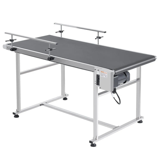 59″ x 23.6″ Motorized Belt Conveyor, Stainless Steel Frame, Adjustable Speed, Anti-Static PVC Belt, DOBA-CB59