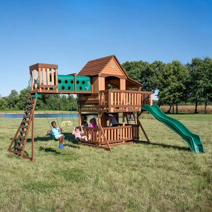Woodridge Elite All Cedar Wooden Swing Set