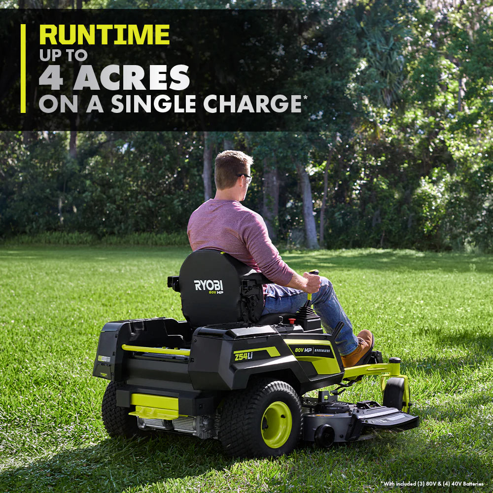 80V Max HP Lithium 54″ Brushless Electric Zero Turn Lawn Mower