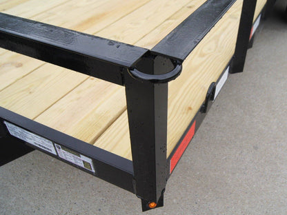 6’4″ x 16 Utility Trailer Double Axle Dovetail With Gate Powder Coated (2) 3500lb Axles